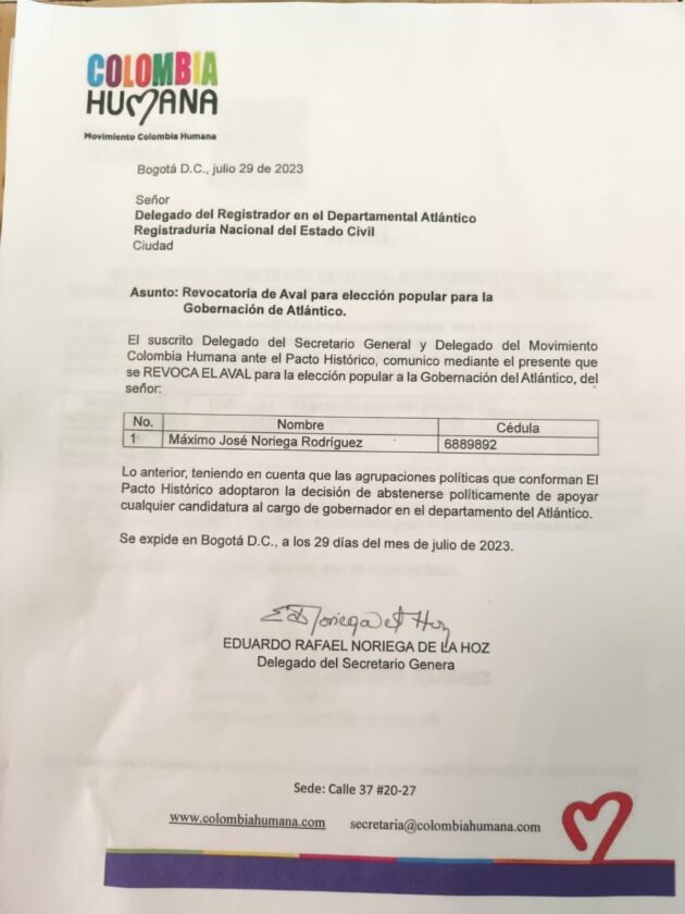 Máximo Noriega no será candidato por Colombia Humana: El fin de un pelicano endeudado