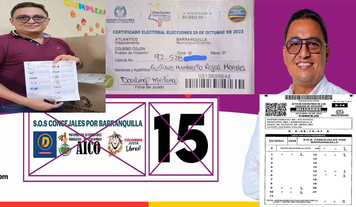 Gustavo Rojas es víctima de la corrupción electoral en Barranquilla