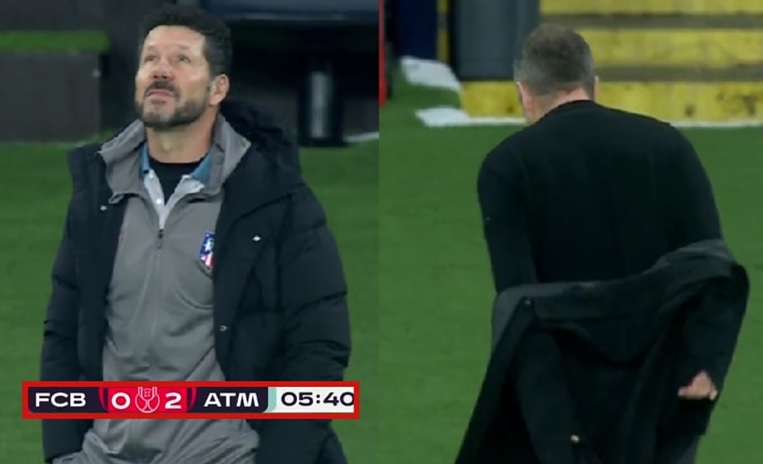 Momento de los técnicos cuando Atlético de Madrid se colocó dos por cero en los primeros 6 minutos