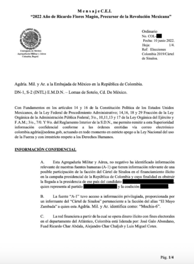 El diario Central en su momento, publicó como prueba de ello, el siguiente documento: