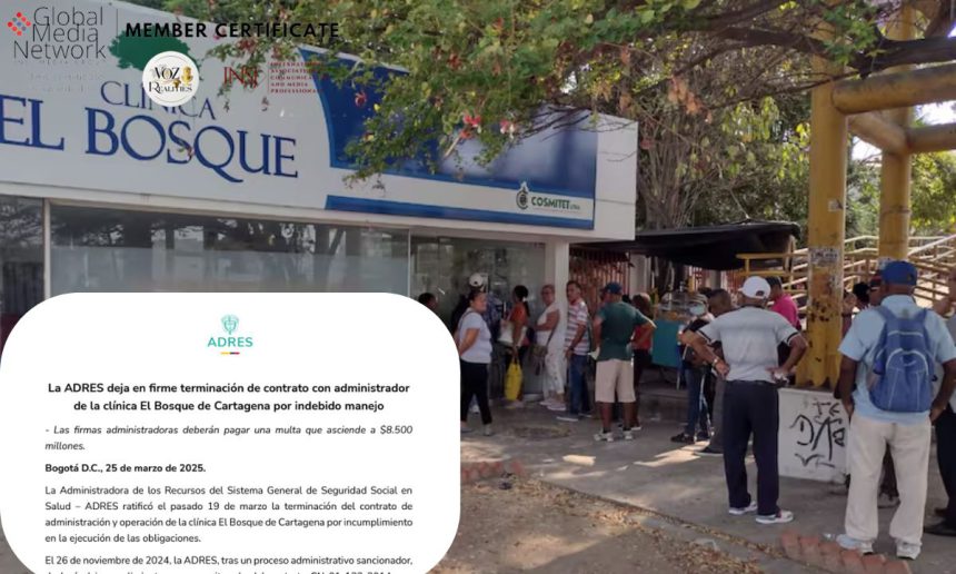 ADRES reafirma terminación de contrato con administrador de la clínica El Bosque de Cartagena