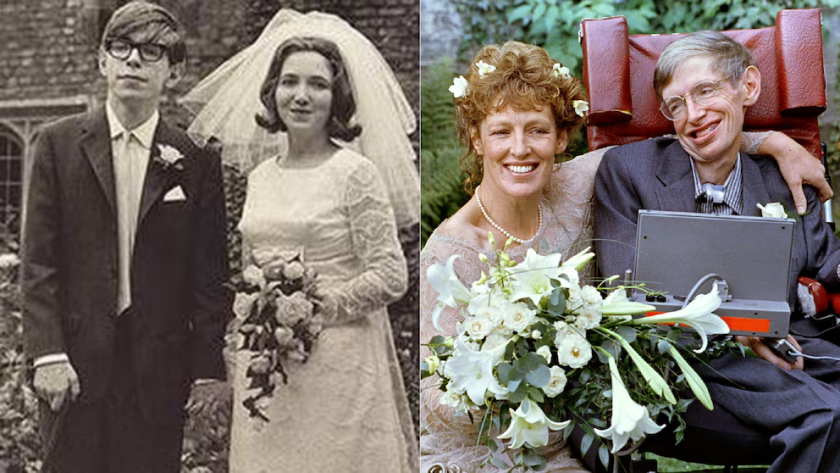 Las dos bodas de Hawking: con Jane Wilde, en 1965, y con Elaine Mason, en 1995