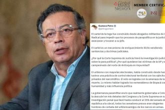 “Gobernanza paramilitar y justicia comprada”: la denuncia del presidente Gustavo Petro sobre el poder del cartel de la toga