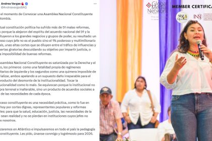 Andrea Vargas hace llamado a una Constituyente