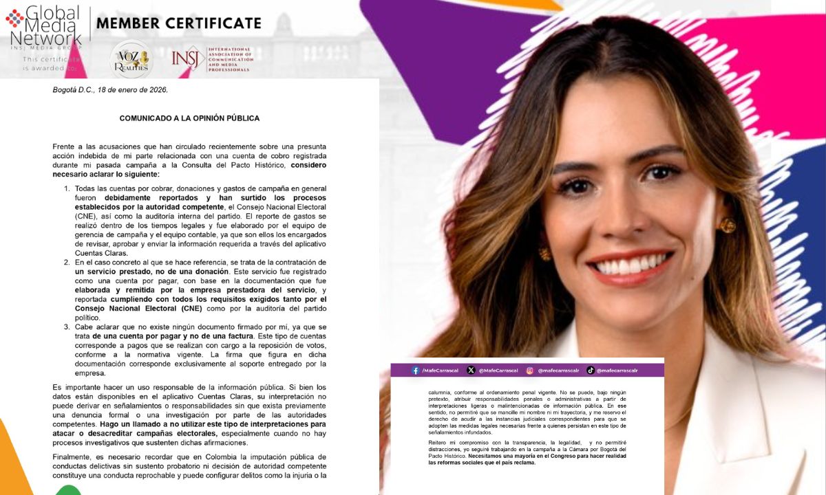 María Fernanda Carrascal responde a señalamientos infundados