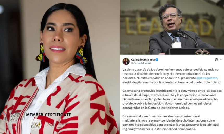 Ministra TIC respalda al presidente Gustavo Petro y defiende el respeto al orden constitucional y al derecho internacional