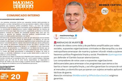 Campaña de Máximo Noriega denuncia amenazas contra líderes progresistas en Barranquilla
