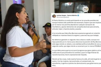 Andrea Vargas denuncia que decisión del CNE contra el Pacto Histórico