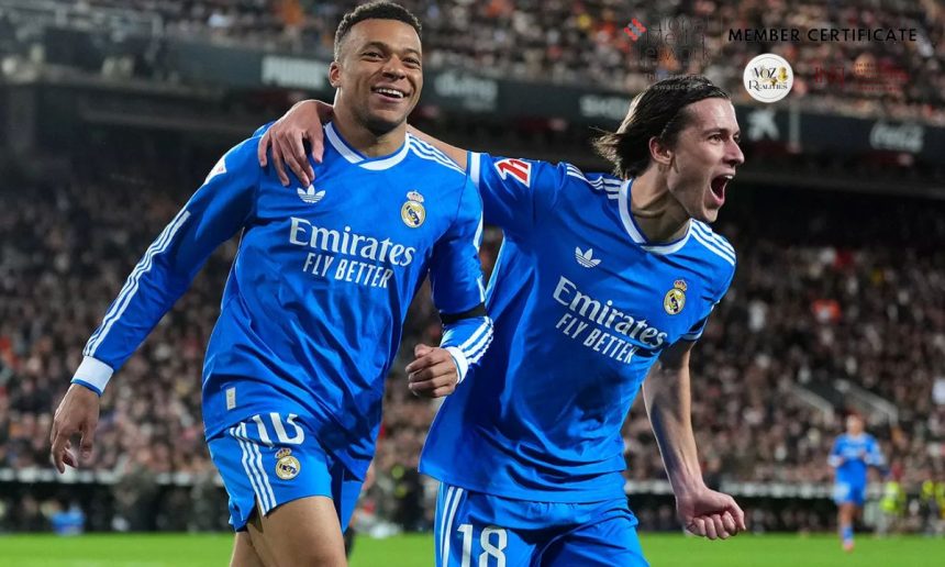 Real Madrid vence al Valencia en Mestalla y no le pierde pisada al Barcelona