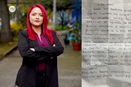 Nuevas amenazas contra Viviana Vargas por parte de las FARC-EP: revictimización del Estado