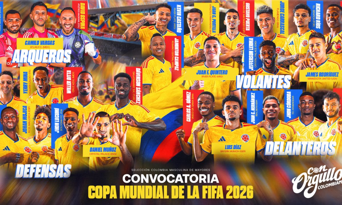Néstor Lorenzo revela los 26 convocados de Colombia para el Mundial 2026: James, Luis Díaz y Ospina lideran la lista