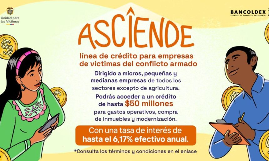 Víctimas del conflicto podrán acceder a créditos de hasta $50 millones para fortalecer sus emprendimientos