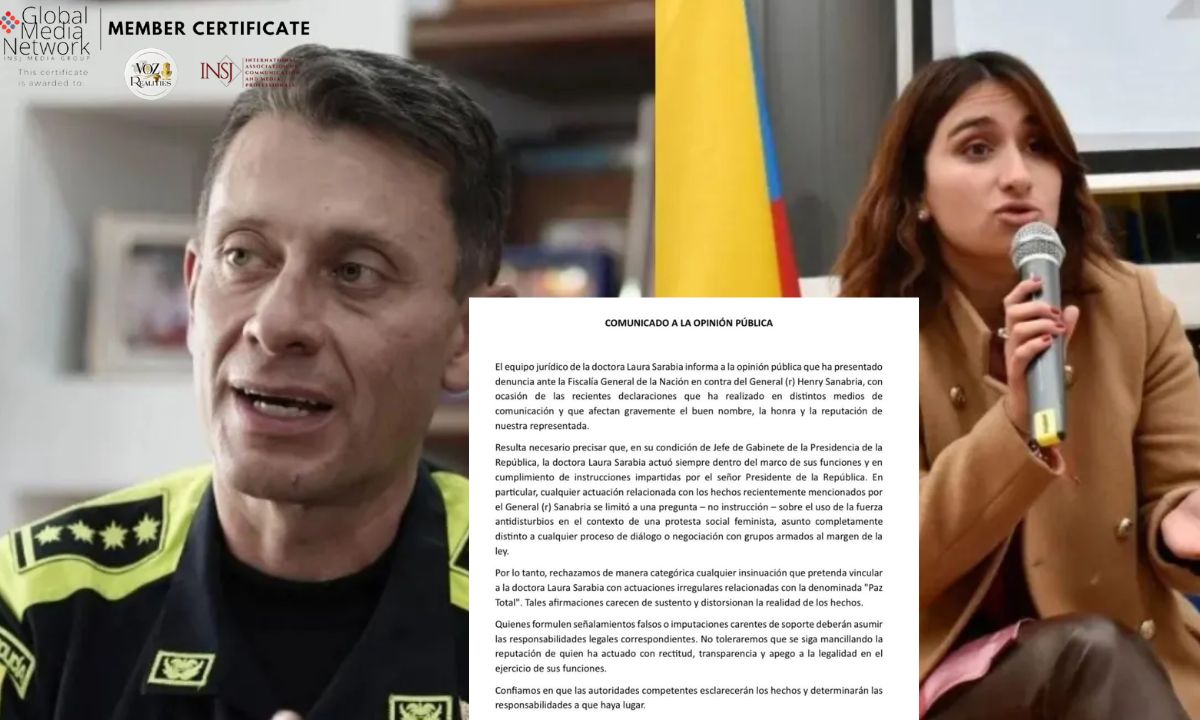 Laura Sarabia presenta denuncia contra el general (r) Henry Sanabria por declaraciones que afectan su buen nombre