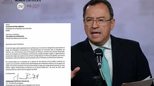 Hernando Alfonso Prada presenta su renuncia como embajador de Colombia en Francia