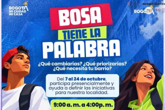 Del 7 al 24 de octubre, los habitantes de Bosa podrán participar en la priorización de iniciativas en tres puntos de atención de la localidad.