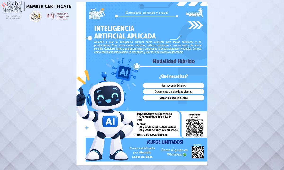 La Alcaldía de Bosa ofrece cursos gratuitos y certificados de ciberseguridad e inteligencia artificial en octubre de 2026. Conoce las fechas y cómo inscribirte